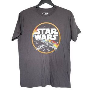 Stars Wars T Shirt Size Large Gray Mens Womens Unisex Short Sleeve Movie Space